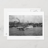 Waterfront Scene met schepen van Seattle Briefkaart (Voorkant / Achterkant)