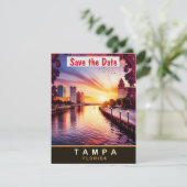 Waterfront Tampa, Florida, Reisansichtkaart Save The Date (Staand voorkant)