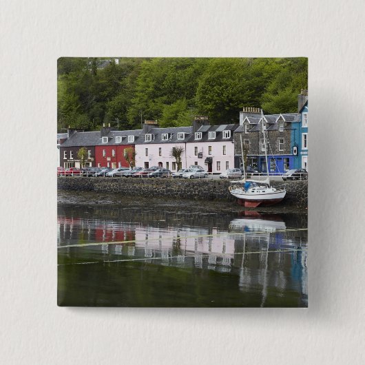 Waterfront, Tobermory, Isle of Mull, Schotland, 2 Vierkante Button 5,1 Cm (Voorkant)