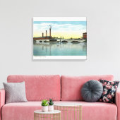 Waterfront Uitzicht van de Congress Street Bridge Canvas Afdruk (Insitu (Woonkamer))