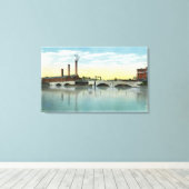 Waterfront Uitzicht van de Congress Street Bridge Canvas Afdruk (Insitu (Houten vloer))