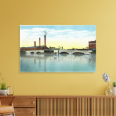 Waterfront Uitzicht van de Congress Street Bridge Canvas Afdruk (Insitu (Woonkamer))