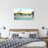 Waterfront Uitzicht van de Congress Street Bridge Canvas Afdruk (Insitu (Slaapkamer))