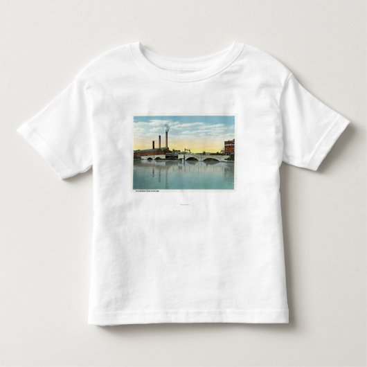 Waterfront Uitzicht van de Congress Street Bridge Kinder Shirts (Voorkant)