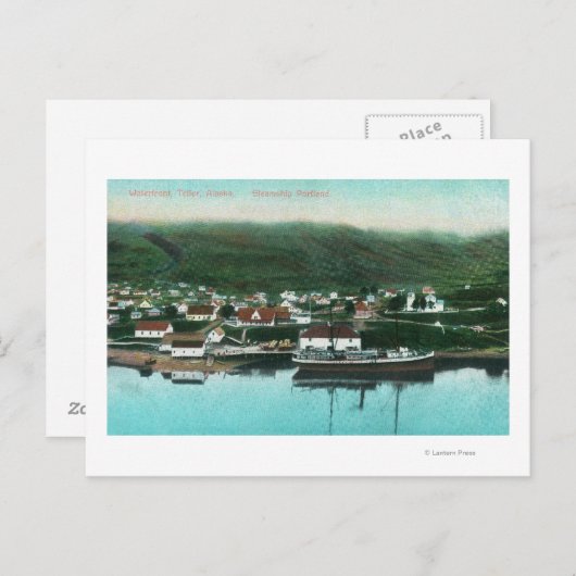 Waterfront Uitzicht van de stad en Steamer Briefkaart (Voorkant / Achterkant)