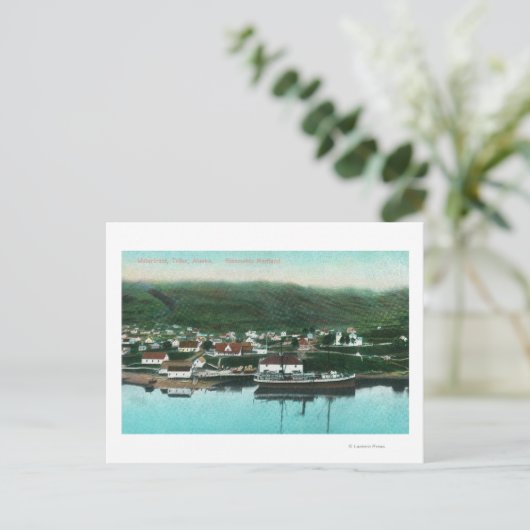 Waterfront Uitzicht van de stad en Steamer Briefkaart (Staand voorkant)