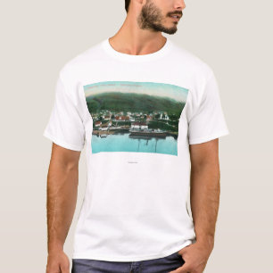 Waterfront Uitzicht van de stad en Steamer T-shirt