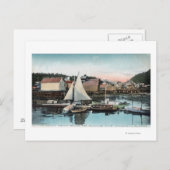 Waterfront-Uitzicht van het drijvend dok Briefkaart (Voorkant / Achterkant)