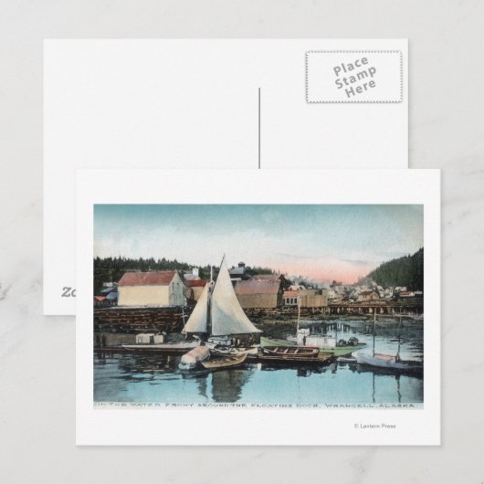 Waterfront-Uitzicht van het drijvend dok Briefkaart (Voorkant / Achterkant)