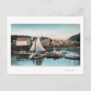 Waterfront-Uitzicht van het drijvend dok Briefkaart