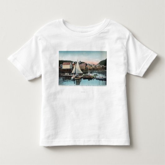 Waterfront-Uitzicht van het drijvend dok Kinder Shirts (Voorkant)