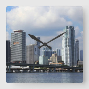 Waterfront uitzicht van Miami Vierkante Klok