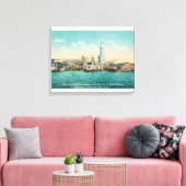 Waterfront Uitzicht van Port and Smith Tower Canvas Afdruk (Insitu (Woonkamer))