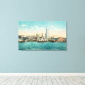 Waterfront Uitzicht van Port and Smith Tower Canvas Afdruk (Insitu (Houten vloer))