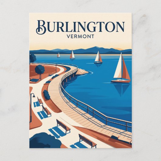 Waterfront van Burlington Vermont Briefkaart (Voorkant)