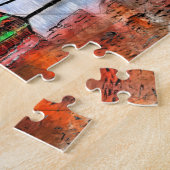 Waterfront van de haven van Honfleur in Normandy,  Legpuzzel (Zijkant)