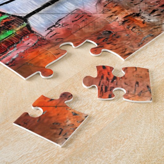 Waterfront van de haven van Honfleur in Normandy,  Legpuzzel (Zijkant)