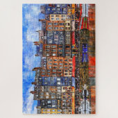 Waterfront van de haven van Honfleur in Normandy,  Legpuzzel (Verticaal)