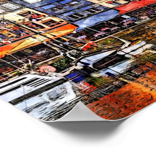 Waterfront van de haven van Honfleur in Normandy,  Poster (Hoek)