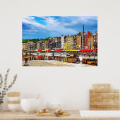 Waterfront van de haven van Honfleur in Normandy, Poster (Keuken)