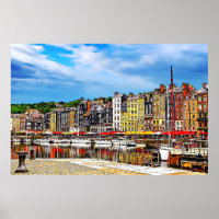 Waterfront van de haven van Honfleur in Normandy,