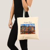 Waterfront van de haven van Honfleur in Normandy,  Tote Bag (Voorkant (product))