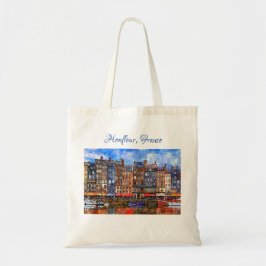 Waterfront van de haven van Honfleur in Normandy, Tote Bag