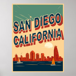 Waterfront van San Diego, Californië, Reizen Poster