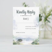 Waterfront Zomer Bruiloft RSVP (Staand voorkant)