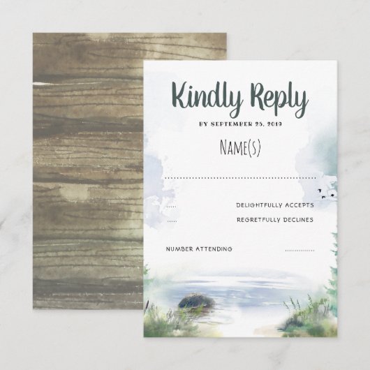 Waterfront Zomer Bruiloft RSVP (Voorkant / Achterkant)