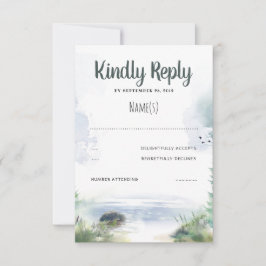 Waterfront Zomer Bruiloft RSVP Kaartje