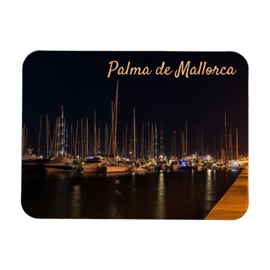 Waterfrontpromenade 's nachts - Palma de Mallorca Magneet (Horizontaal)
