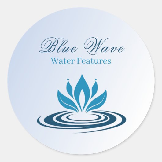 Waterfunctie Installatie Blauw Ronde Sticker (Voorkant)