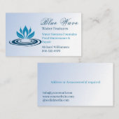 Waterfunctie Installatie Blauw Visitekaartje (Voorkant / Achterkant)