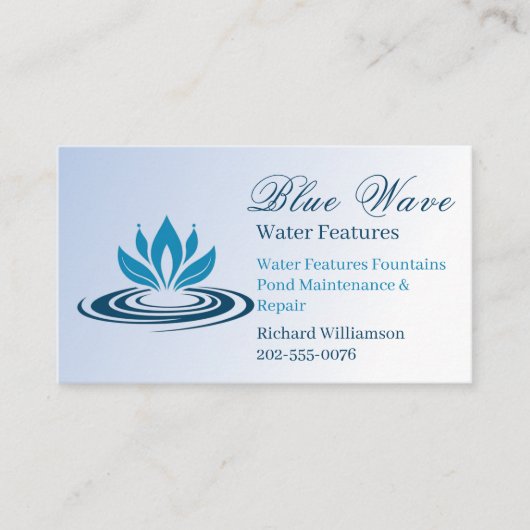 Waterfunctie Installatie Blauw Visitekaartje (Voorkant)