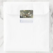 Watergalgen en waterfairies, illustratie van vierkante sticker (Tas)