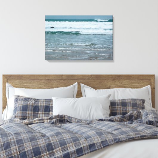 Watergate Bay Beach Newquay Cornwall England Canvas Afdruk (Insitu (Slaapkamer))