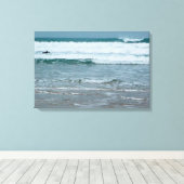 Watergate Bay Beach Newquay Cornwall England Canvas Afdruk (Insitu (Houten vloer))