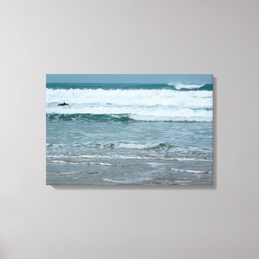 Watergate Bay Beach Newquay Cornwall England Canvas Afdruk (Voorkant)