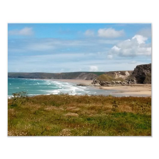 Watergate Bay Beach Newquay Cornwall England Foto Afdruk (Voorkant)
