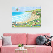 Watergate Bay Cornwall Canvas Afdruk (Insitu (Woonkamer))