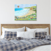 Watergate Bay Cornwall Canvas Afdruk (Insitu (Slaapkamer))