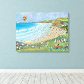 Watergate Bay Cornwall Canvas Afdruk (Insitu (Houten vloer))
