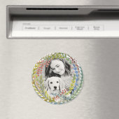 Watergekleurd Holiday Wreath Lijst Magneet (Insitu (Vaatwasser))