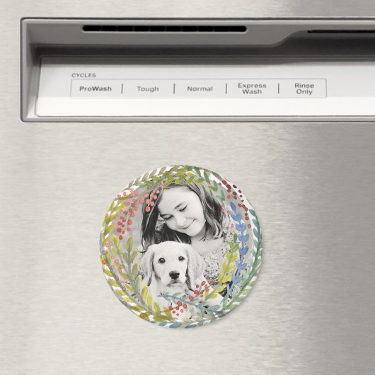 Watergekleurd Holiday Wreath Lijst Magneet (Insitu (Vaatwasser))