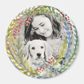 Watergekleurd Holiday Wreath Lijst Magneet (Voorkant)