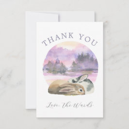  Watergekleurd Konijnenpaar Bedankkaart
