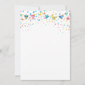 watergekleurd schattig verjaardagsfeestje kaart (Achterkant)