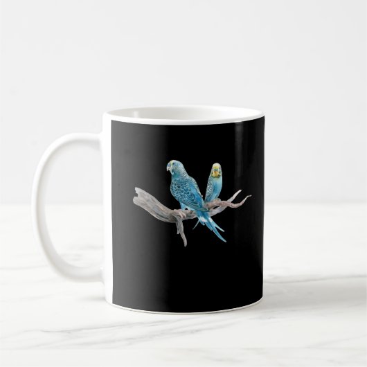 Watergekleurde Budgies Cute Paraket Couple Koffiemok (Links)