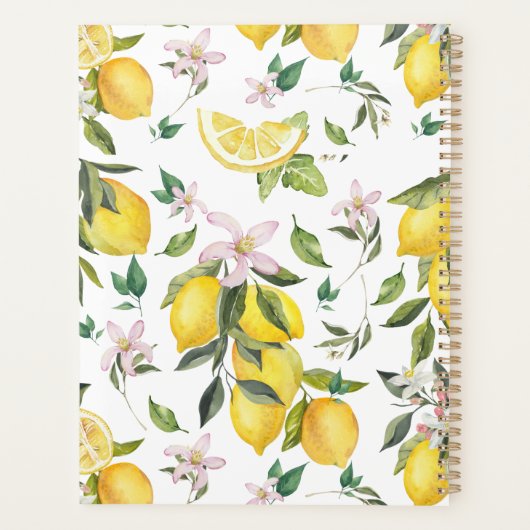 Watergekleurde  citroen en groen planner (Achterkant)